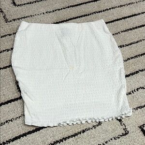 White Textured Women's Skirt